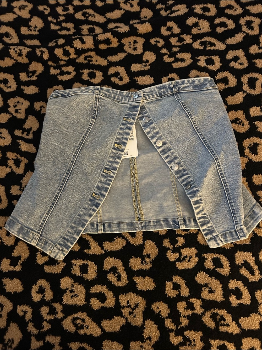 NWT H&M Denim Button-Front Top